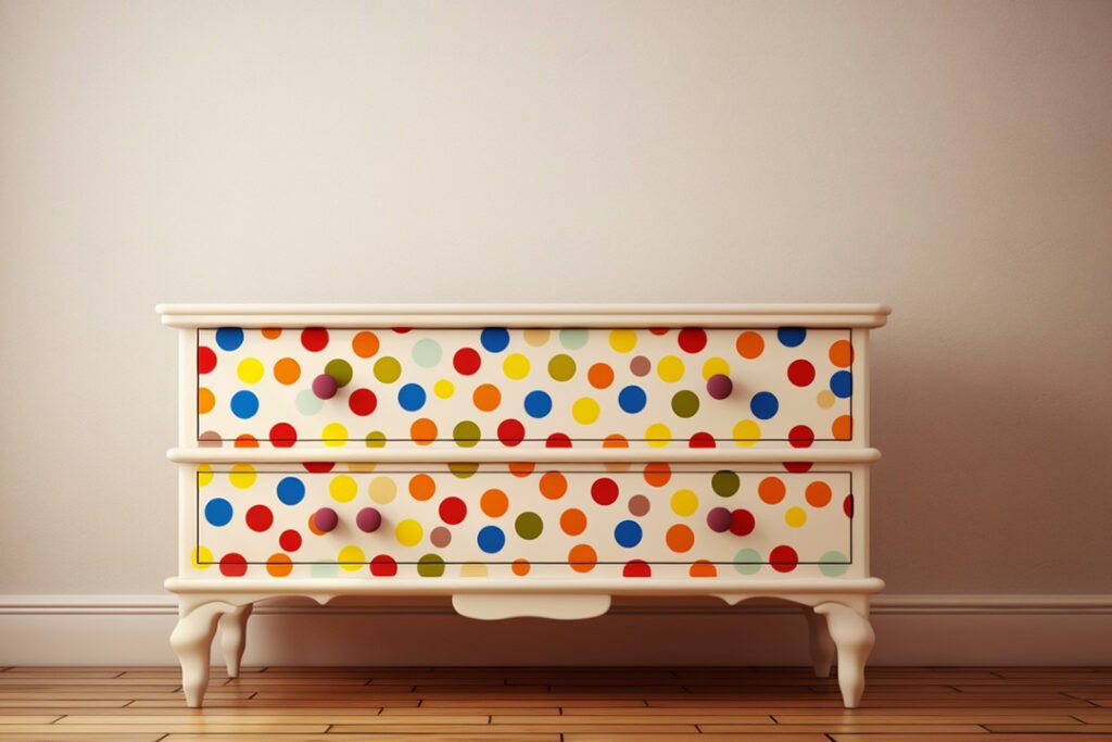 Playful Polka Dots- Painted Dressers