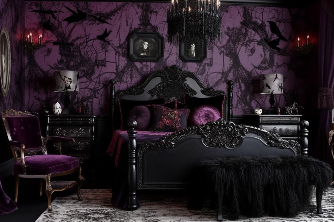 Gothic Style Halloween Bedroom