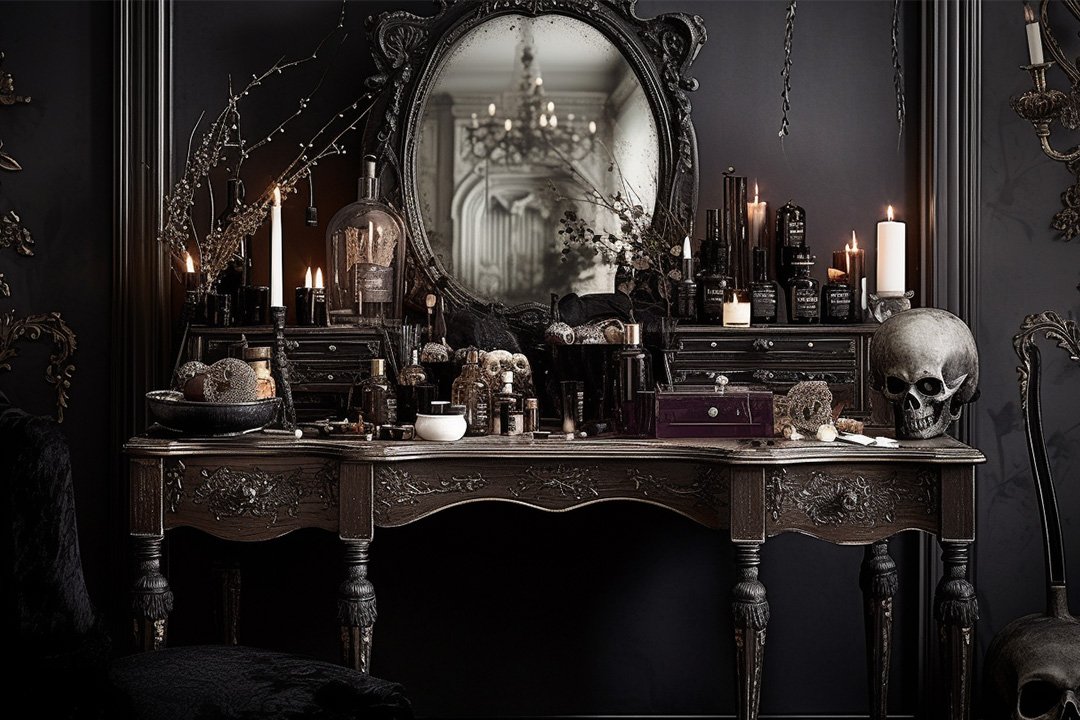 Haunted Antique Vanity- Halloween Furniture Ideas