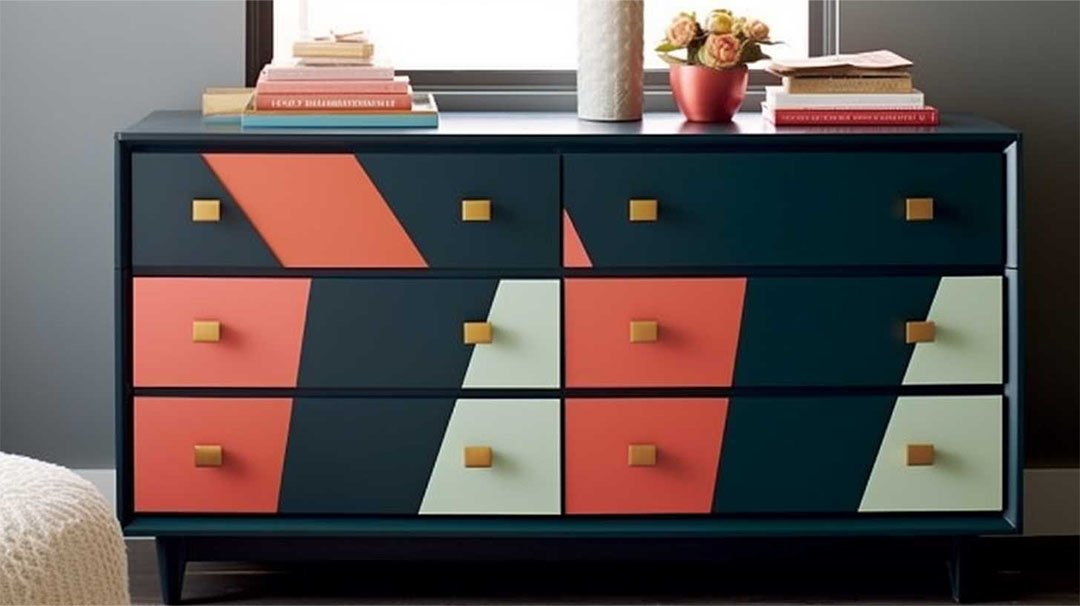 Geometric Dresser Makeover