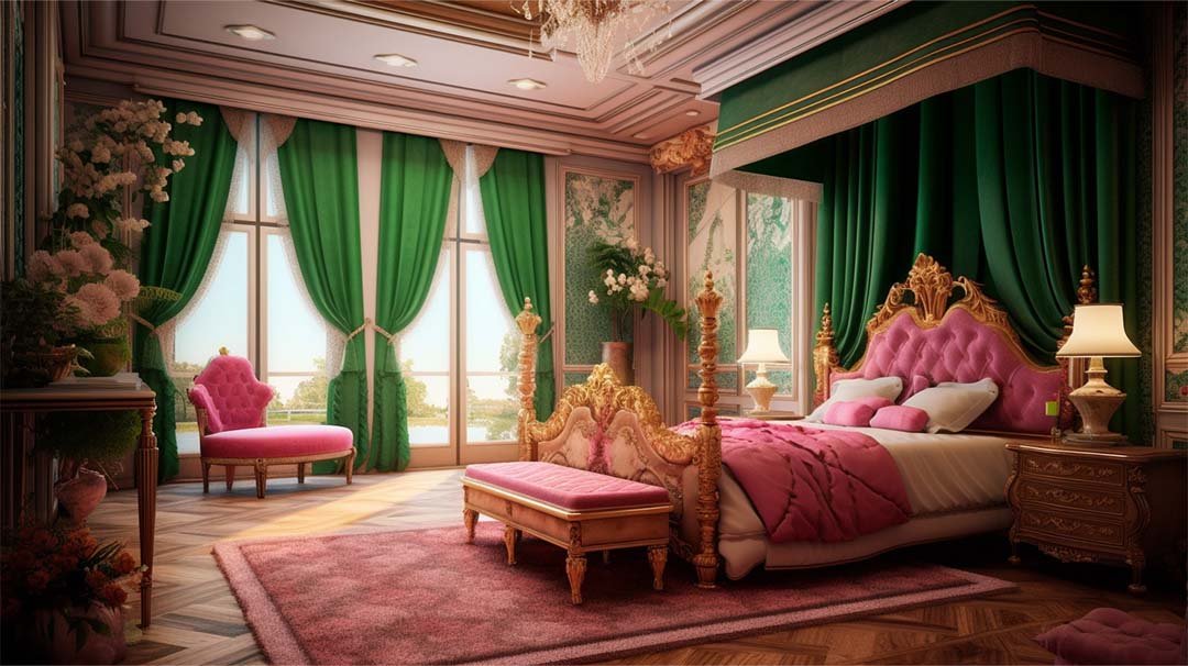 Jewel-Toned Pink and Green Regal Retreat