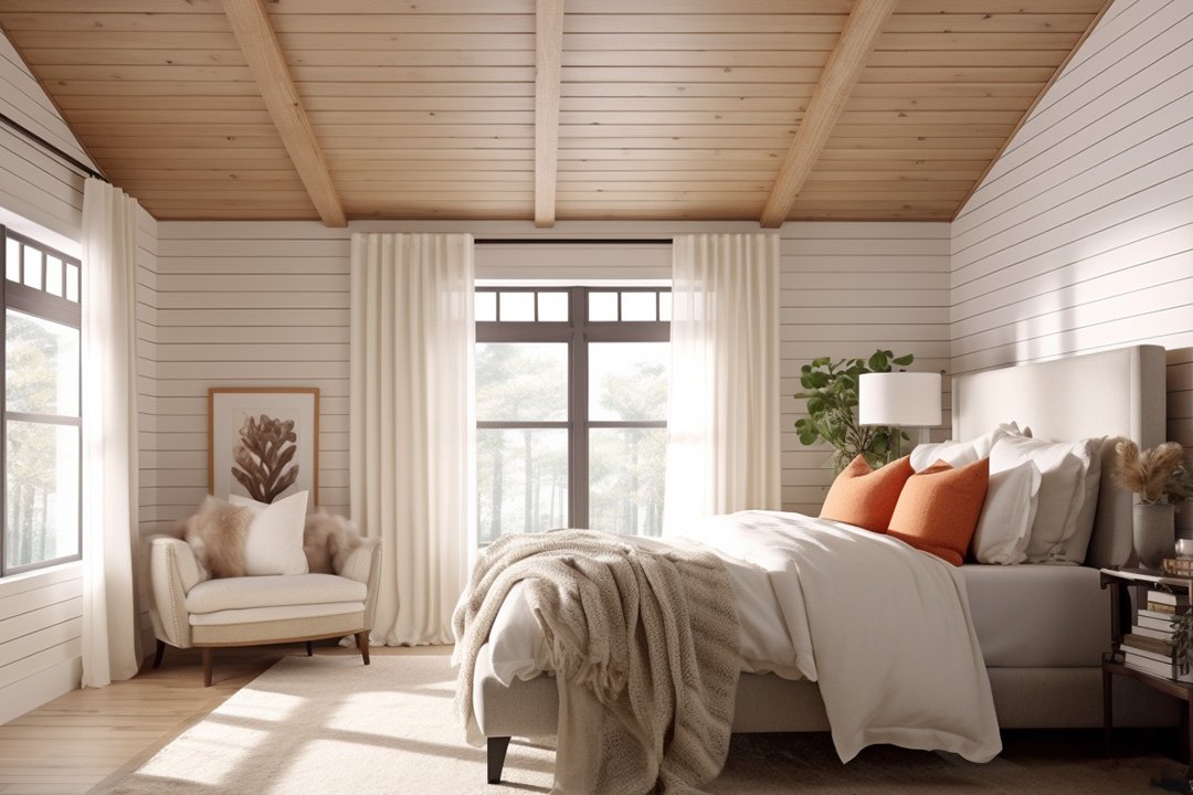 Shiplap Bedroom Ceiling