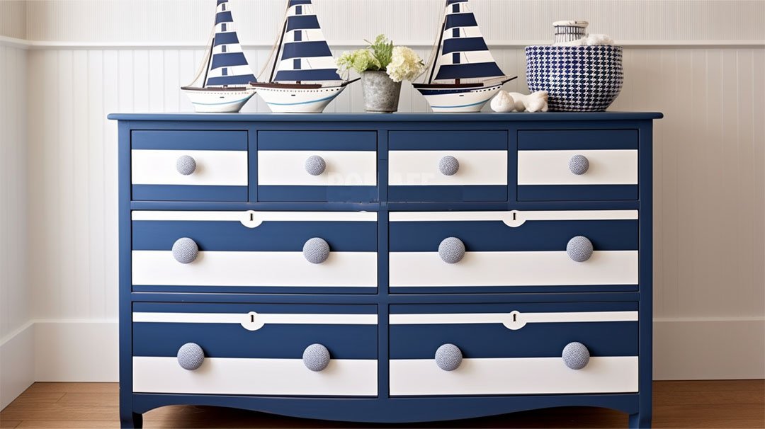 Sailor Stripes- Nautical Dresser Makeover