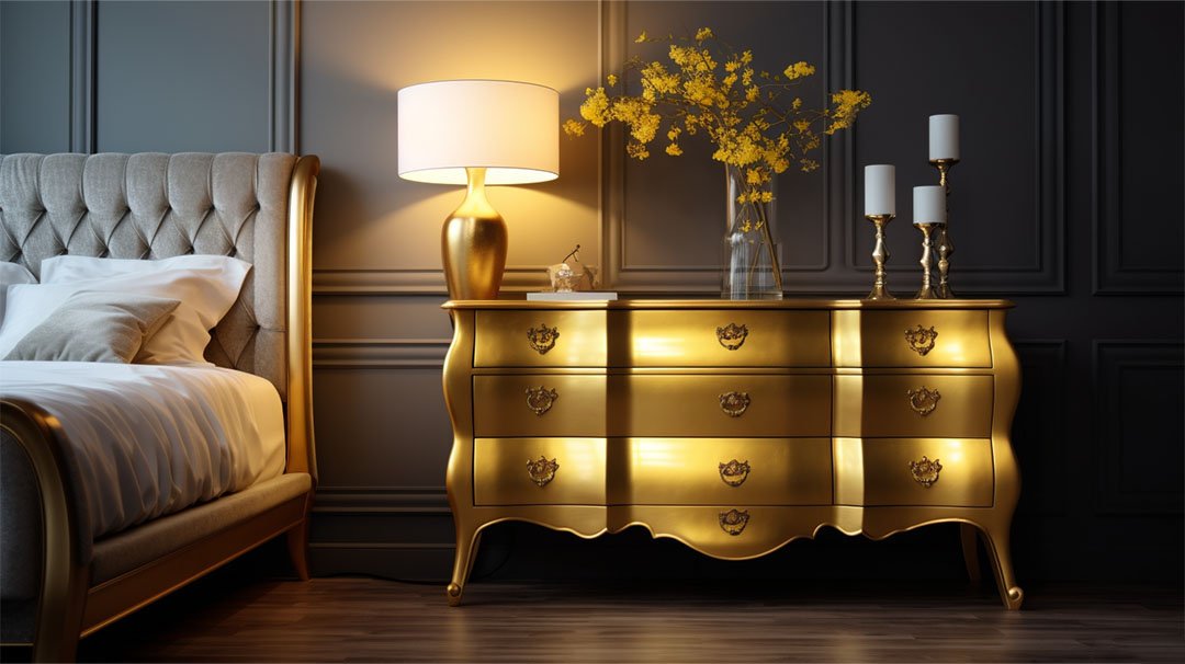 Gilded Gold- Metallic Finish Dresser Ideas