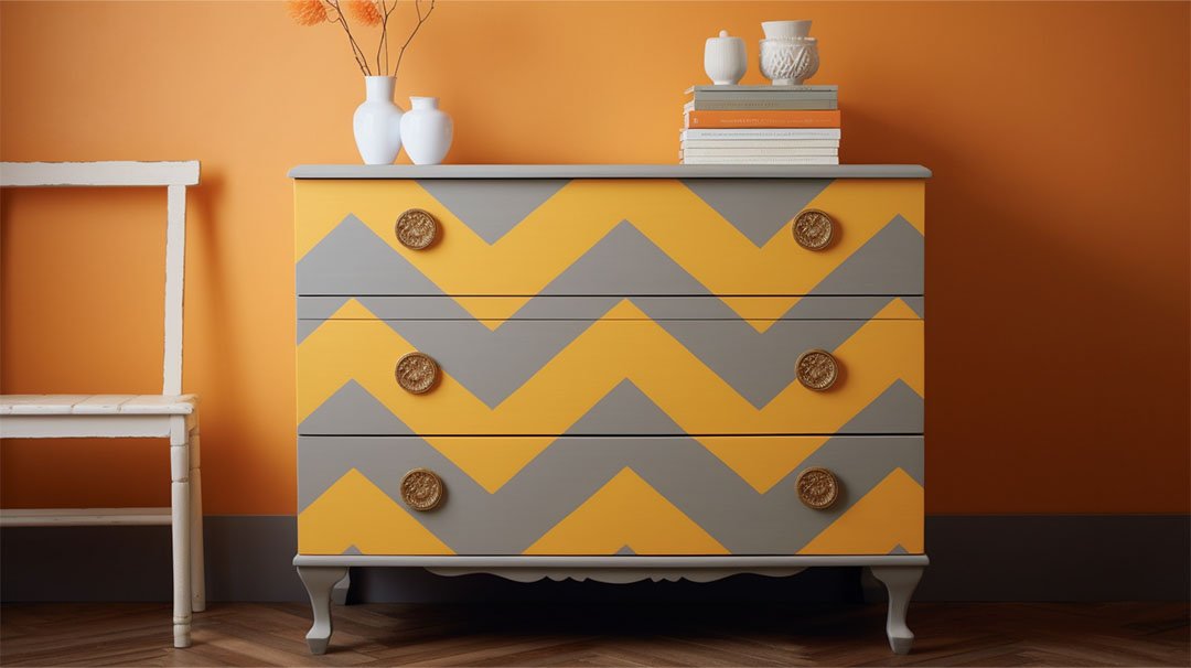 Chevron Pattern Dresser Painting