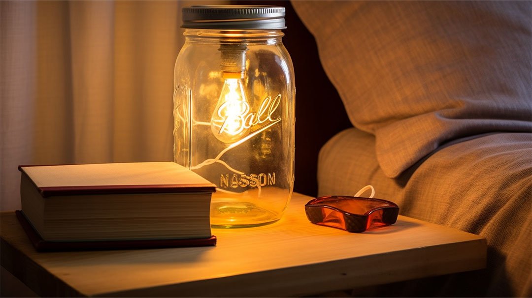 Plain Mason Jar Bedside Lamp