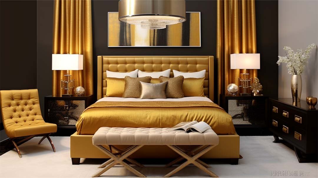 Brown and Gold Bedroom