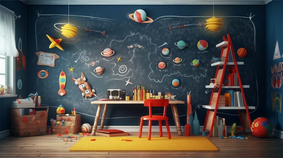 Add Chalkboard and Magnetic Paint in Toddler Boy Room