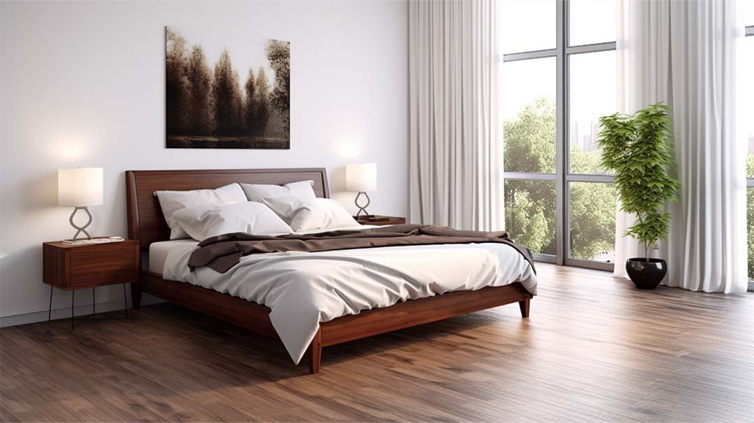 dark wood floor bedroom