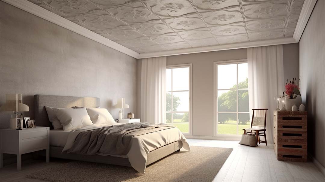 Modern Bedroom Textured Ceiling Tiles 
